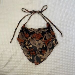 shein floral print tie backless halter top